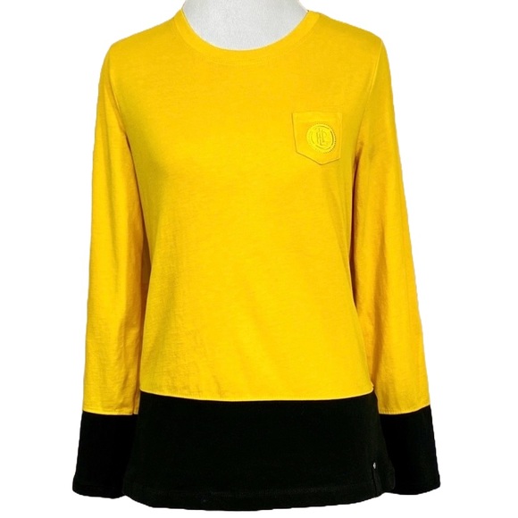 EUC Lauren Ralph Lauren Active Color block Tee Bumblebee Yellow/Black S - Picture 1 of 8